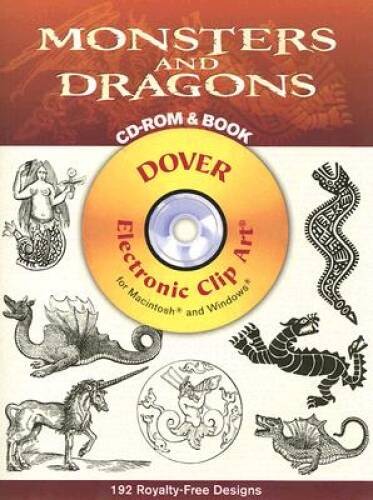 Monsters and Dragons (Dover Electronic Clip Art) (CD-ROM and Book) – GOOD