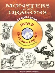Monsters and Dragons (Dover Electronic Clip Art) (CD-ROM and Book) – GOOD