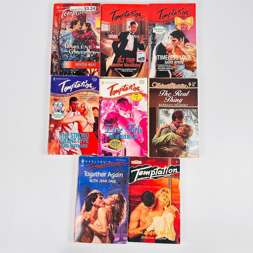 8x Harlequin Temptation Romance Paperback Books/Novels – Multiple Titles/Authors