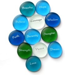 The Mermaid’s Message, Frosted Inspirational Sea Glass Stones, Assorted, Twelve