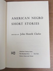 American Negro Short Stories John Henrik Clarke 1988 Anthology Noonday Press