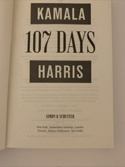 107 Days Book Kamala Harris Hardcover Campaign History Brand New Copy Clean Edge