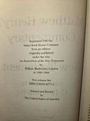 Baker Book House Matthew Henry Commentary on the New Testament 10-Vol HC 1983