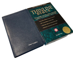 NIV Thinline Bible 1996 Navy Bonded Leather 1984 Text Original Box