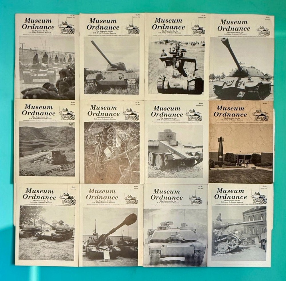 ⭕️ LOT OF 12 VINTAGE MUSEUM ORDNANCE MAGAZINE U.S. ARMY TANK MILITARY JOURNALS