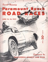 1957 Paramount Ranch Sports Car Racing Program – Very Rare – Free Shipping