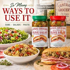 Delicious Olive Salad Combo – 16 oz – Hot & Original for Muffulettas, Sandwiches