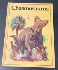 Vintage Rourke Dinosaur Library 7 Books Yellow Orange Peach Decorative Bookshelf