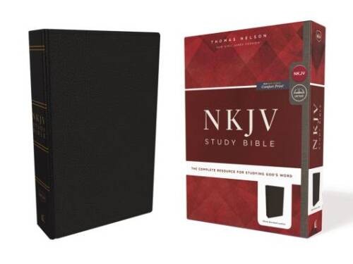 NKJV Study Bible, Premium Bonded Leather, Black, Comfort Print: The Compl – GOOD