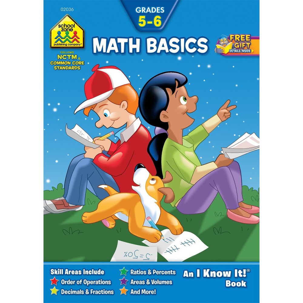 School Zone – Math Basics 5-6 Workbook – 32 Pages, Ages 10 to 12, 5th Grade,…