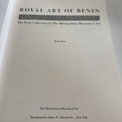Royal Art Of Benin The Perls Collection Metropololitan Museaum of art paperback