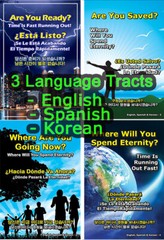 ENGLISH/SPANISH/KOREAN, 3 Language Tracts-Pack of 40 in 4 Covers, 24 Pages Each