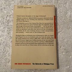 Sebastopol by Leo Tolstoi 1972 Paperback University Of Michigan Press