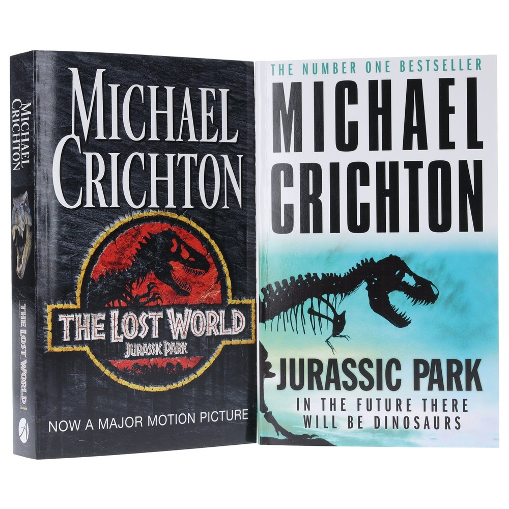 Jurassic Park & The Lost World by Michael Crichton 2 Books – Fiction – Paperback