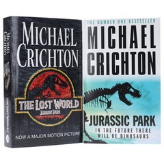 Jurassic Park & The Lost World by Michael Crichton 2 Books – Fiction – Paperback