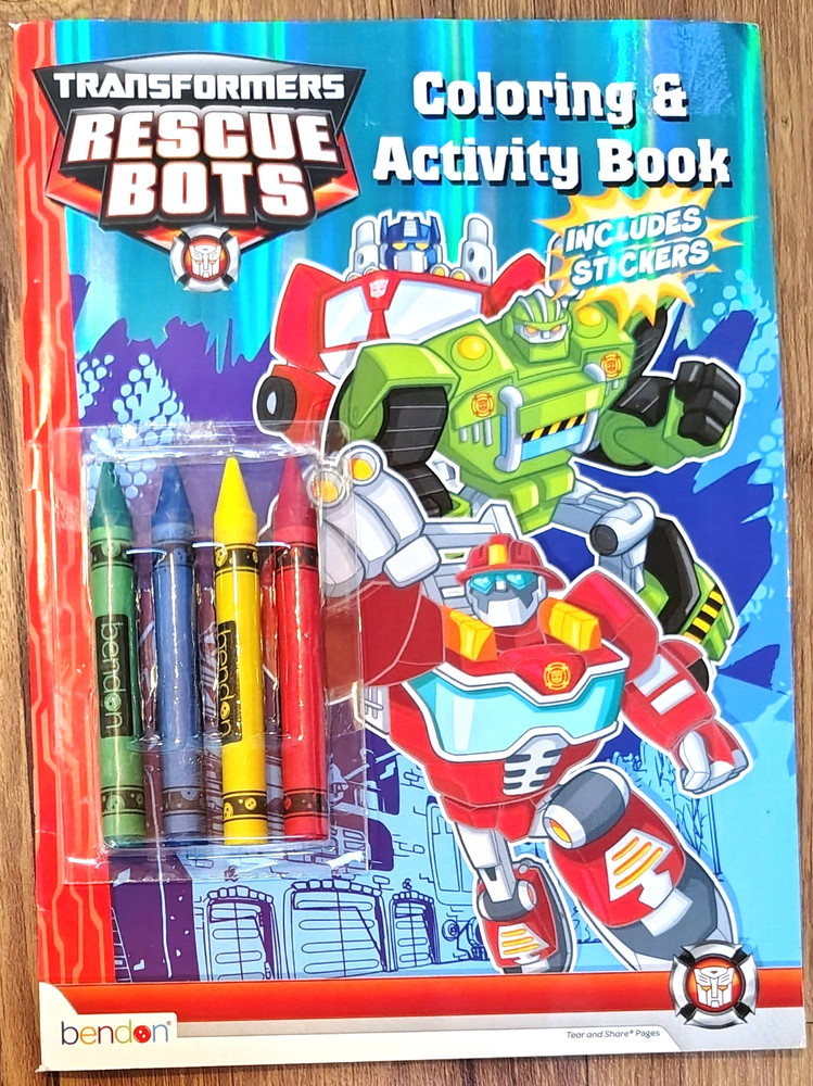 Transformers Rescue Bots Coloring & Activity Book – 2017 – Includes Stickers