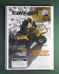 2007 Bombardier Outlander 800 Owner’s Manual: 148 Pages & Protective Covers!