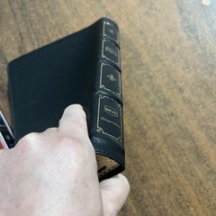 NKJV Large Print Thinline Reference Bible Thumb Indexed – Black LeatherSoft