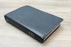 RARE 1963 Compact Harper BLUE MOROCCO Leather KJV Bible Eyre Spottiswoode 2400X