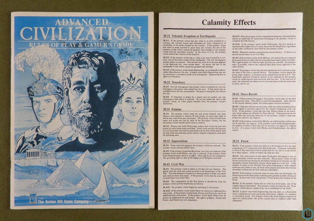 Advanced Civilization: Rulebook + Errata Sheet AH 8372