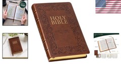 The Holy Bible Kings James Version Bible Thumb Indexed Red Letter / Brown NEW***