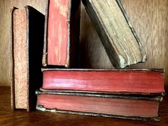 OLD BOOK Leather Antique Binding from 1700s – Literature, History, Religion Etc