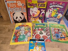Lot of 7 Hatchimals, Casper, Santa, Wizard of Oz, Dr. Seuss Sticker/Activity