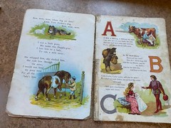 Nursery Rhymes from Mother Goose Lithographed on linen Indestructible 1890s