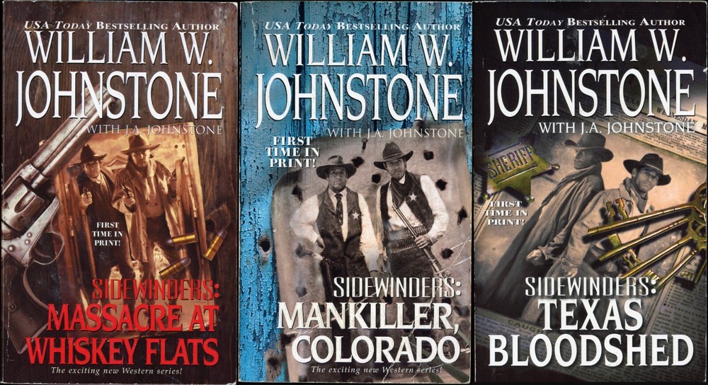 Sidewinders Western Action Adventure Lot of 3 Paperback by William W Johnstone