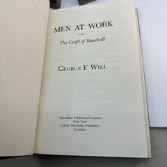 Men at Work George Will 1990 HC DJ Baseball Illustrated (AG75)