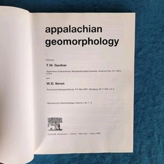 APPALACHIAN GEOMORPHOLOGY ; ISBN 0-444-883266 ; HARDCOVER ; 318 PAGES