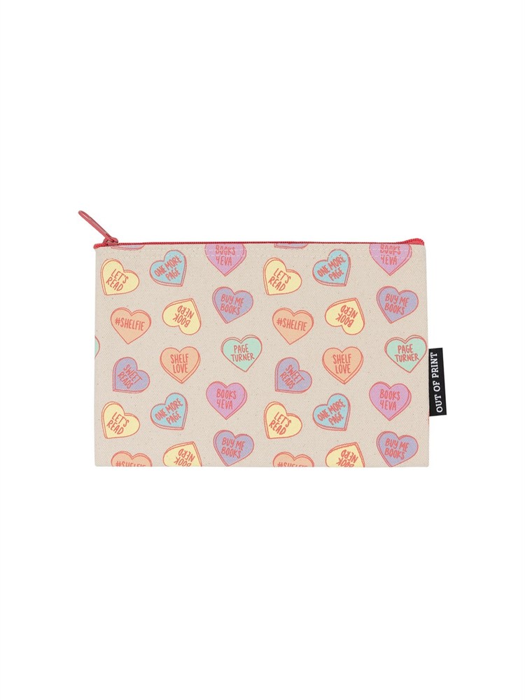 Sweet Reads Pouch 9″ W x 6″ H 100% Cotton Canvas Zipper Enclosure