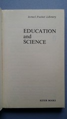 Education and Science Israel Pocket Library Keter Books 1974 154 Pages