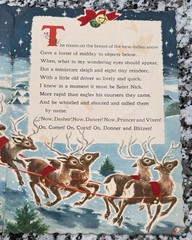 Vintage 1950’s The Night Before Christmas Flocked Cloth Book Florence Winship