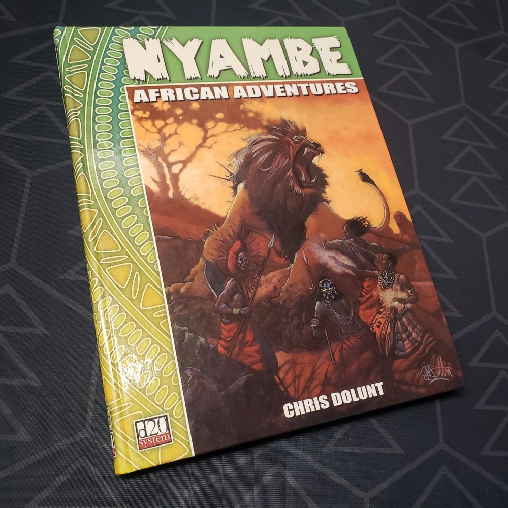 Nyambe African Adventures Hardcover RPG Book d20 System Atlas Games Chris Dolunt