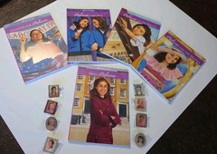 14 American Girl Mixed Lot 5 Rebecca Paperback Books 8 American Girl Lapel Pins