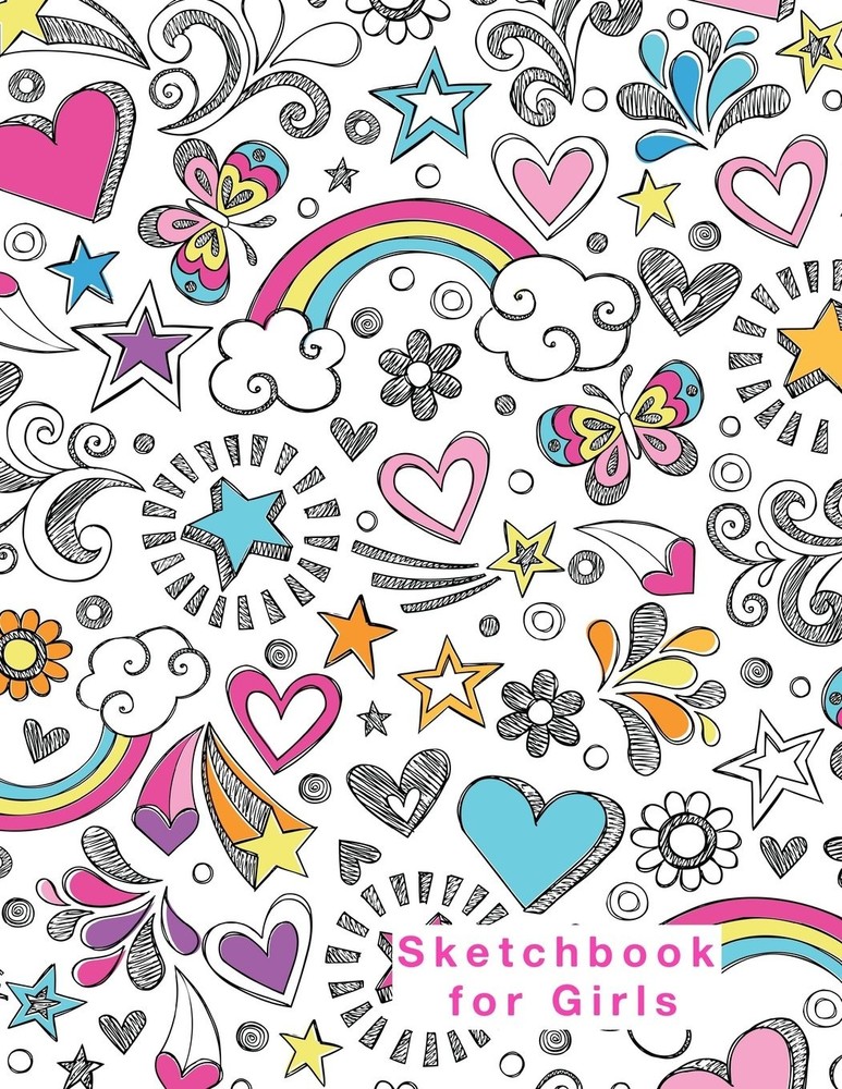 Sketchbook for Girls: Blank Pages, 110 pages, White paper, Sketch, Doodle an…