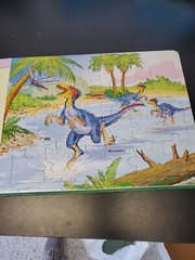Discovering dinosaurs Book and 5 jigsaw puzzles