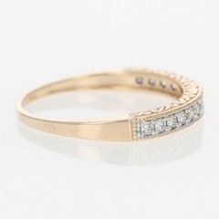 .17ctw Diamond Pavé Milgrain Scroll Wedding Band Ring 14k Rose Gold Size 7.25