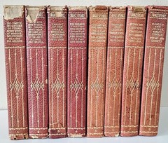 Antique 8‑Volume Shakespeare Works Set Leather‑Bound Gold Embossed 1900s Vintage