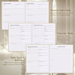 Linen Bible Study Journal for Women with Tabs, Highlighters & Church Notes