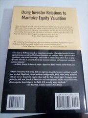 Using Investor Relations to Maximize Equity- Ryan isbn# 04716782x, Hardcover New