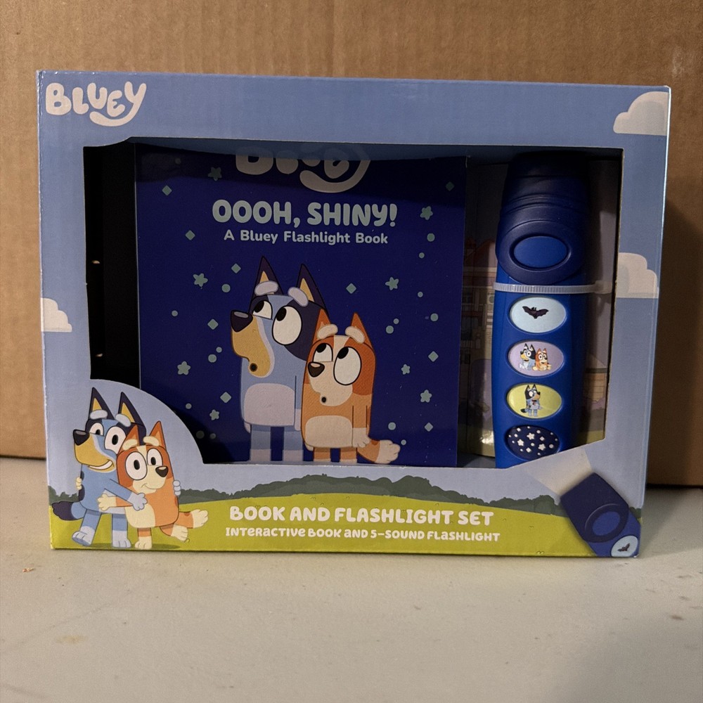Bluey Oooh, Shiny! Interactive Book & 5-Sound Flashlight Set