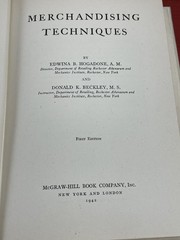 Merchandising Techniques by Edwina B Hogadone & Donald K Beckley HC 1st Ed. 1942