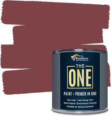 All-In-One Paint & Primer – Deep Red Matte, 8.5 Fl Oz/250Ml | 1 Coat Formula | E