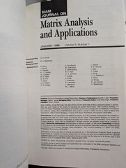 SIAM Matrix Analysis and Applications Society Mathematics 1988 vol 9 1-4 241015