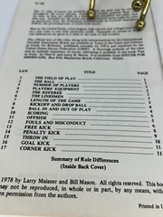 The Rules of Soccer Simplified by Mason Bill; Maisner Larry 14 pages game