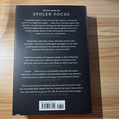 Johann Hari Stolen Focus Why You Can’t Pay Attention Think Deeply Hardcover 2022