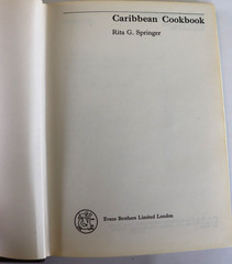 1968 VINTAGE Evans First Edition CARIBBEAN COOKBOOK by RITA G. SPRINGER