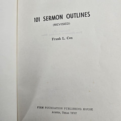 Vintage 101 Sermon Outlines Frank Cox HC 1971 Preaching Christian Book Vintage
